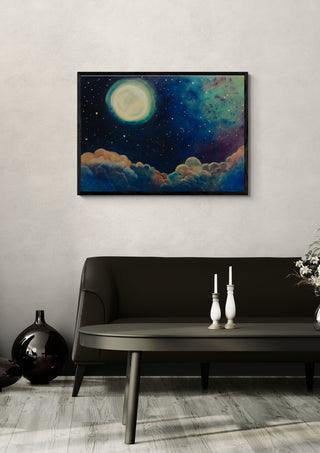 Moon Above the Clouds - Art By Biba