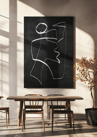Form in Motion by ThingDesign hanging above a wooden dining table in warm sunlight