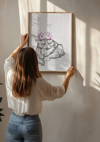 King Tony the cat by CarolineV being hung on a sunlit wall
