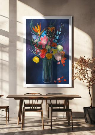 flowerpower! by creatievananne hanging above a wooden dining table in warm sunlight