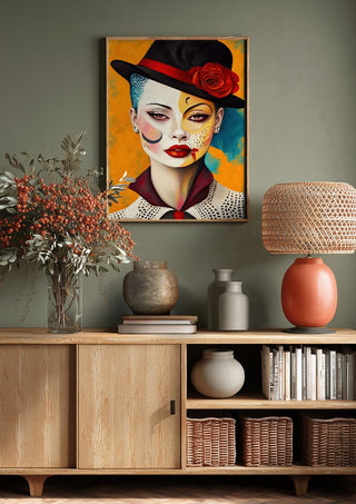 Hat and Red Rose - Tara Green