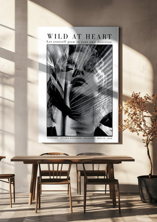 unleafed by hazelart hanging above a wooden dining table in warm sunlight
