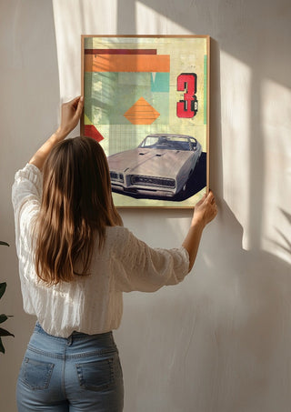 GTO 3 by Kareem Rizk being hung on a sunlit wall