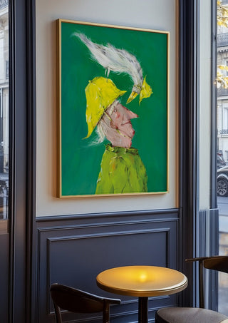Whimsical Man with Bird - Natascha Baumgärtner