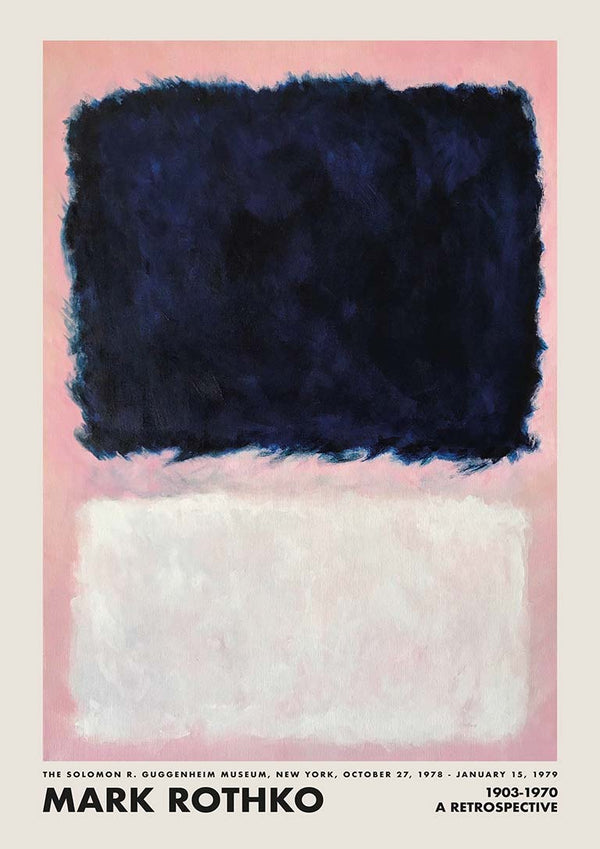 Abstract painting with a dark upper rectangle and a pale lower rectangle, featured on Rothko Retrospective 1903 product page.