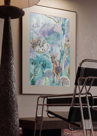 Snow Queen by Enikő Marosváry-Kramcsák in a mounted frame in a modern interior