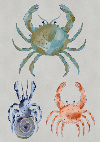Ocean Crabs Watercolor - Nikita Jariwala