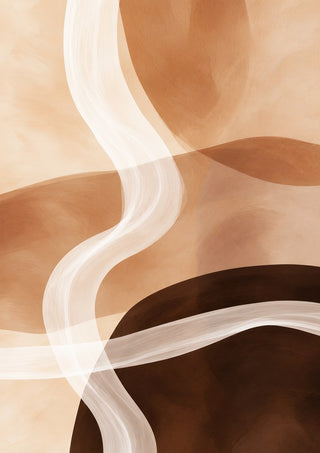 Sand and Clay by Martina Karlsson - curved sand and brown shapes under a pale winding ribbon