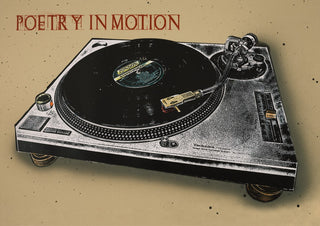 Poetry in Motion by Carl Smith ART - a Technics turntable with a record and a gold cartridge