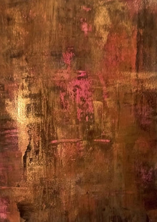 Copper and Rose by Kristof ellertz - a scraped field of copper and bronze with rose pink