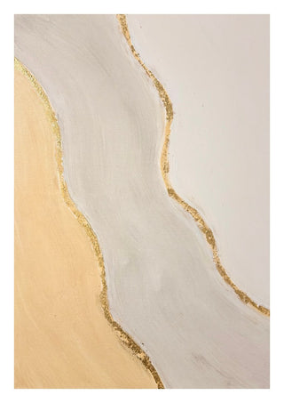 Gold Seam by Miguel Lemos - a white band between beige and grey, edged with fine gold