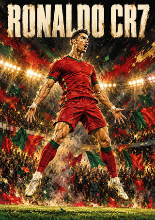 Ronaldo CR7 by Danii Steinfeldt - Cristiano Ronaldo mid-celebration in Portugal red and green