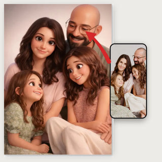 3D Animated Family Portrait - Personalized Poster