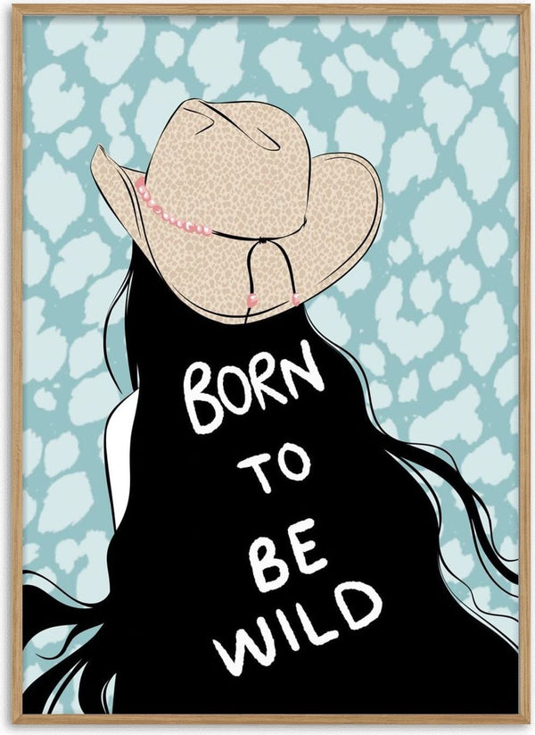 Born to be wild by Lisen Vennesland - a cowgirl seen from behind with lettering across her black hair