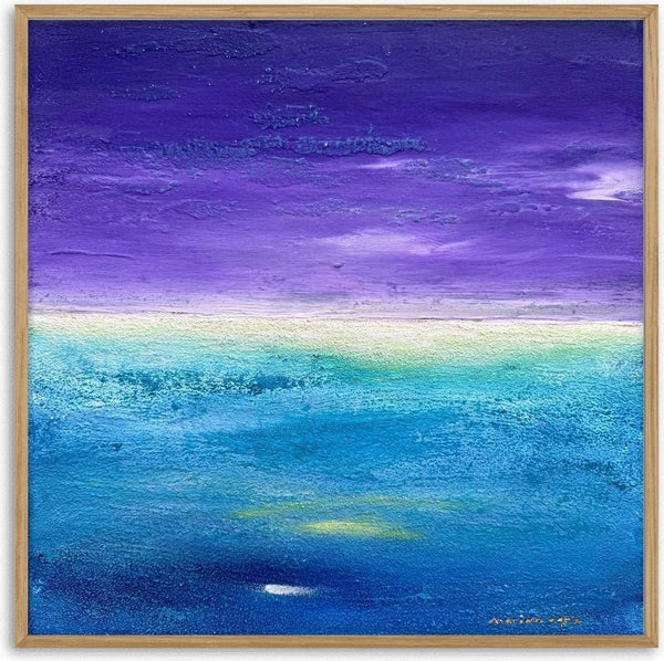 Fragment of Space by Marina Agre - deep violet over turquoise and blue in acrylic and sand