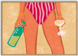Girl with wine at the beach - Raissa Oltmanns