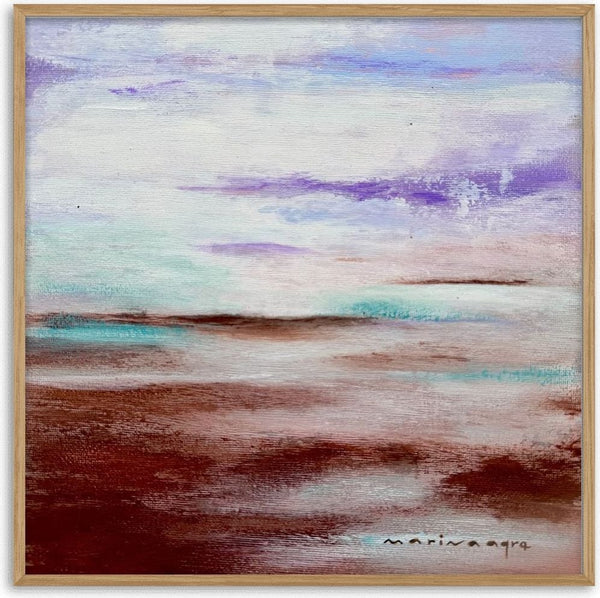 Lavender Haze by Marina Agre - soft lilac and turquoise above bands of warm brown and rust