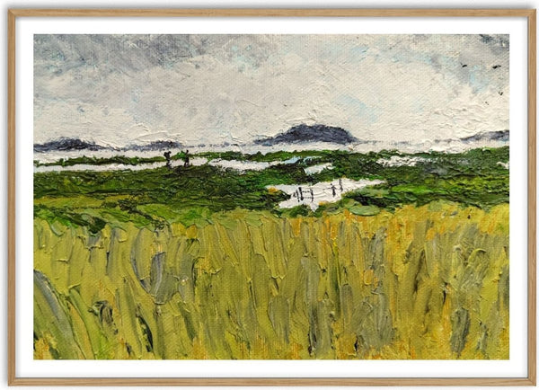 Marais by GAHO - a yellow-green reed marsh under a heavy white sky