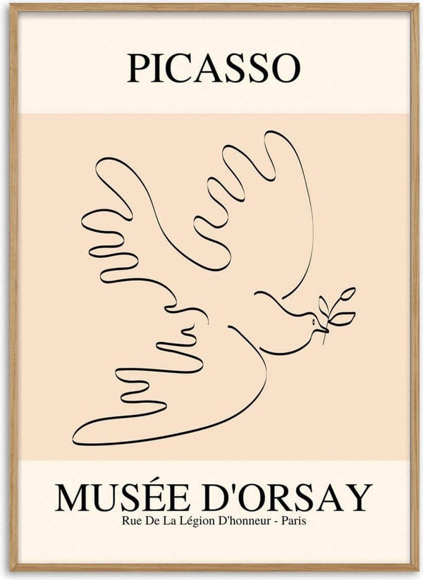 Picasso inspired bird of peace poster